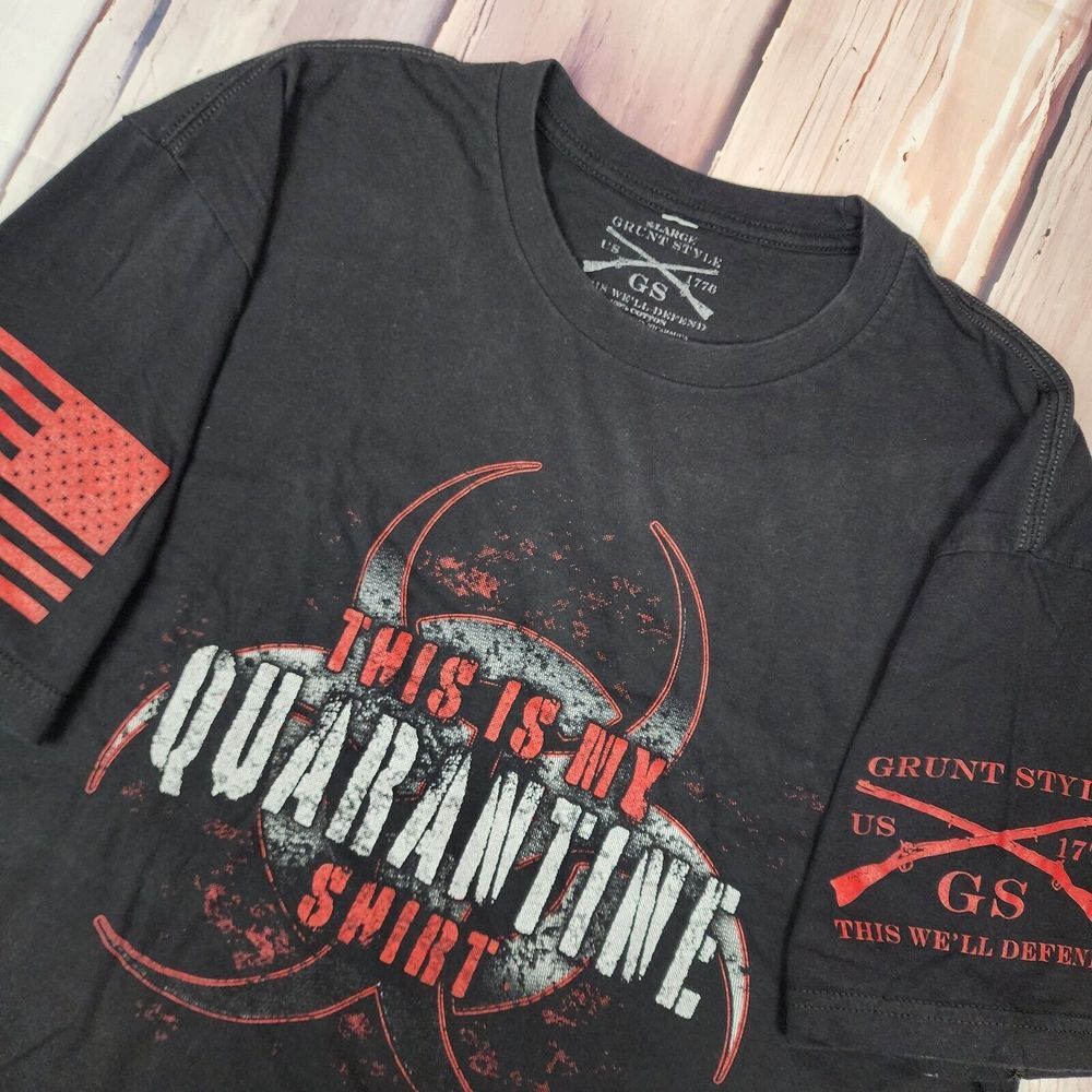 Grunt Style‎ Shirt Men's L Biohazard Symbol Black Cotton Tshirt
